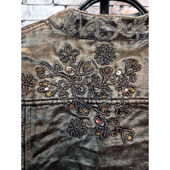 Vintage Coldwater creek embroidered Bronze jacket blazer size PS PLEASE READ - Picture 8 of 10